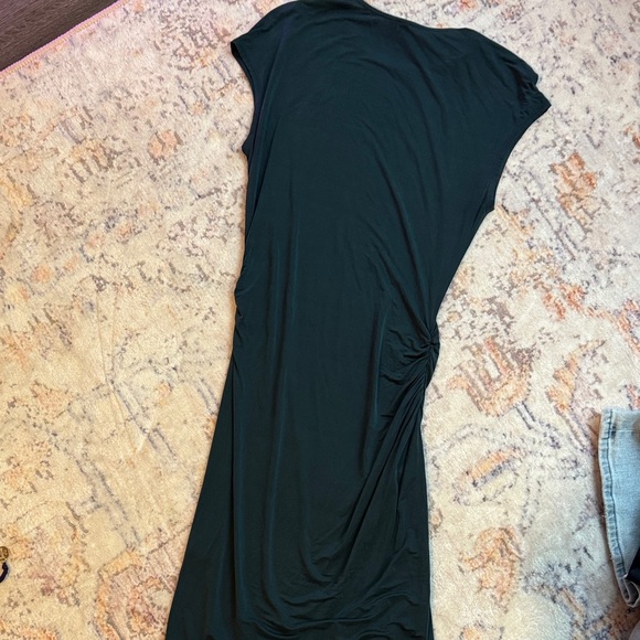 & other stories draped sleeveless midi dress dark green - Picture 7 of 8